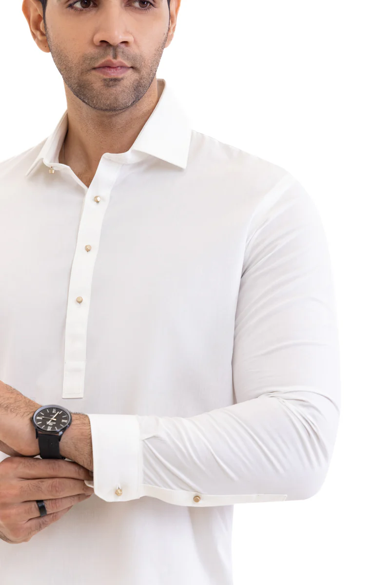 White-Cotton-Shalwar Suit - (MP2PSBW25ADN13) - Image 7