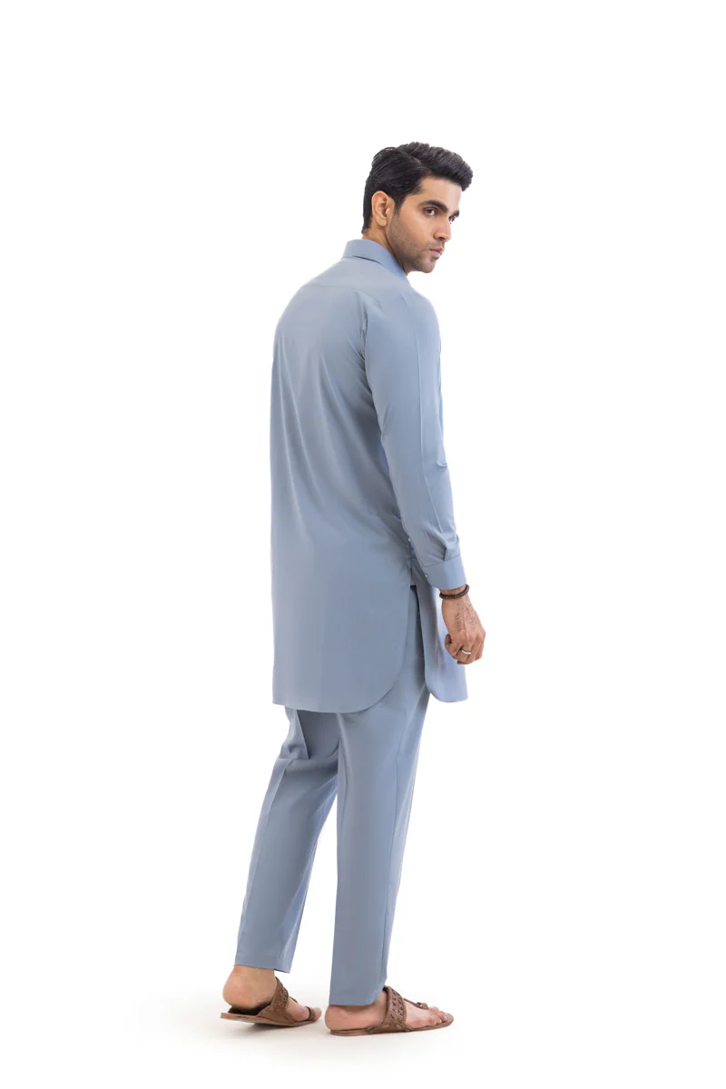 Blue-Blended-Kurta Trouser - (MP2PSBW25ADN22) - Image 2