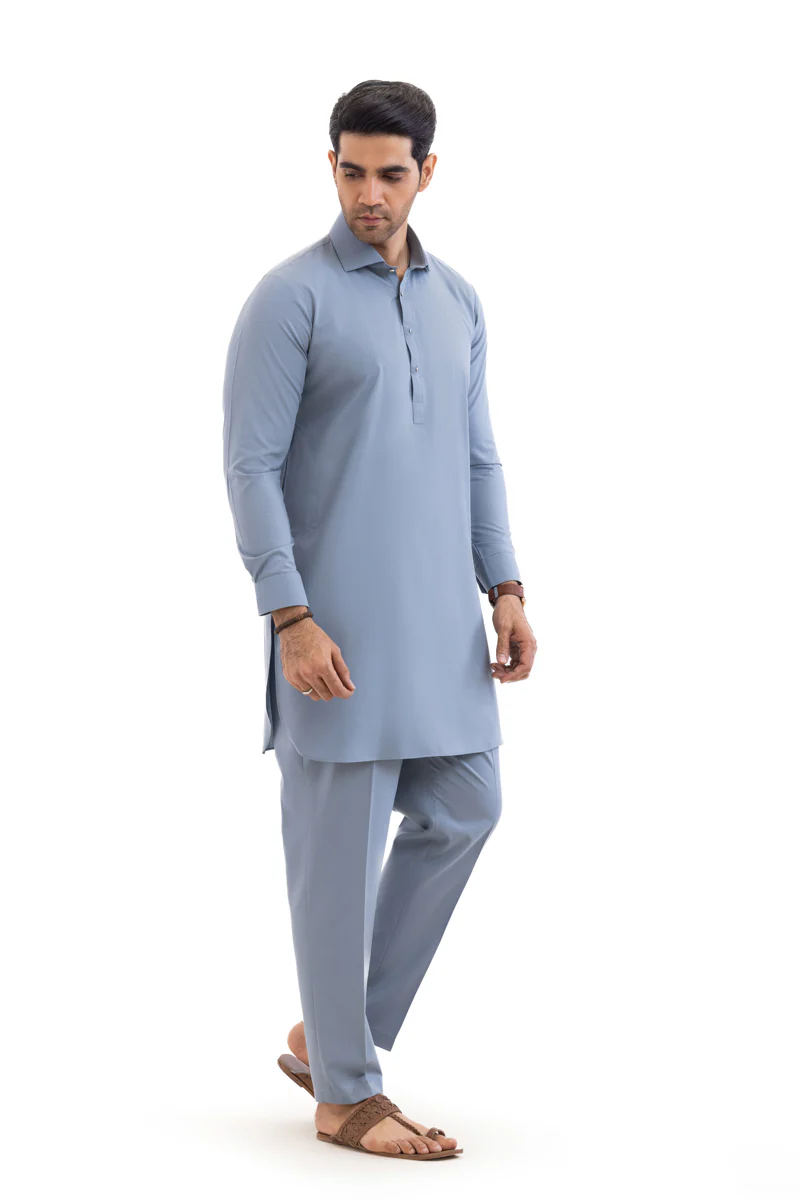 Blue-Blended-Kurta Trouser - (MP2PSBW25ADN22) - Image 4