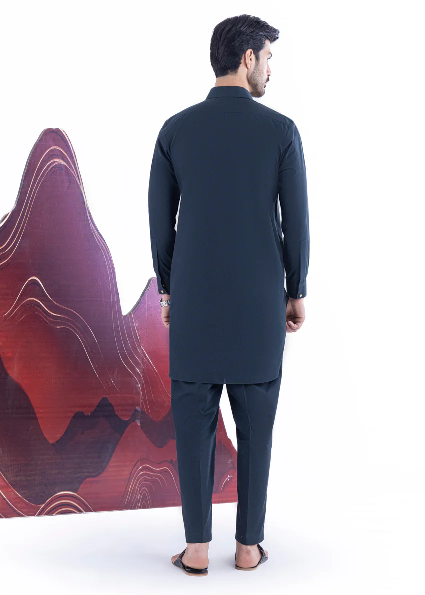 D-Green-Cotton-Kurta Trouser - (MP2PSBW25ADN26) - Image 2