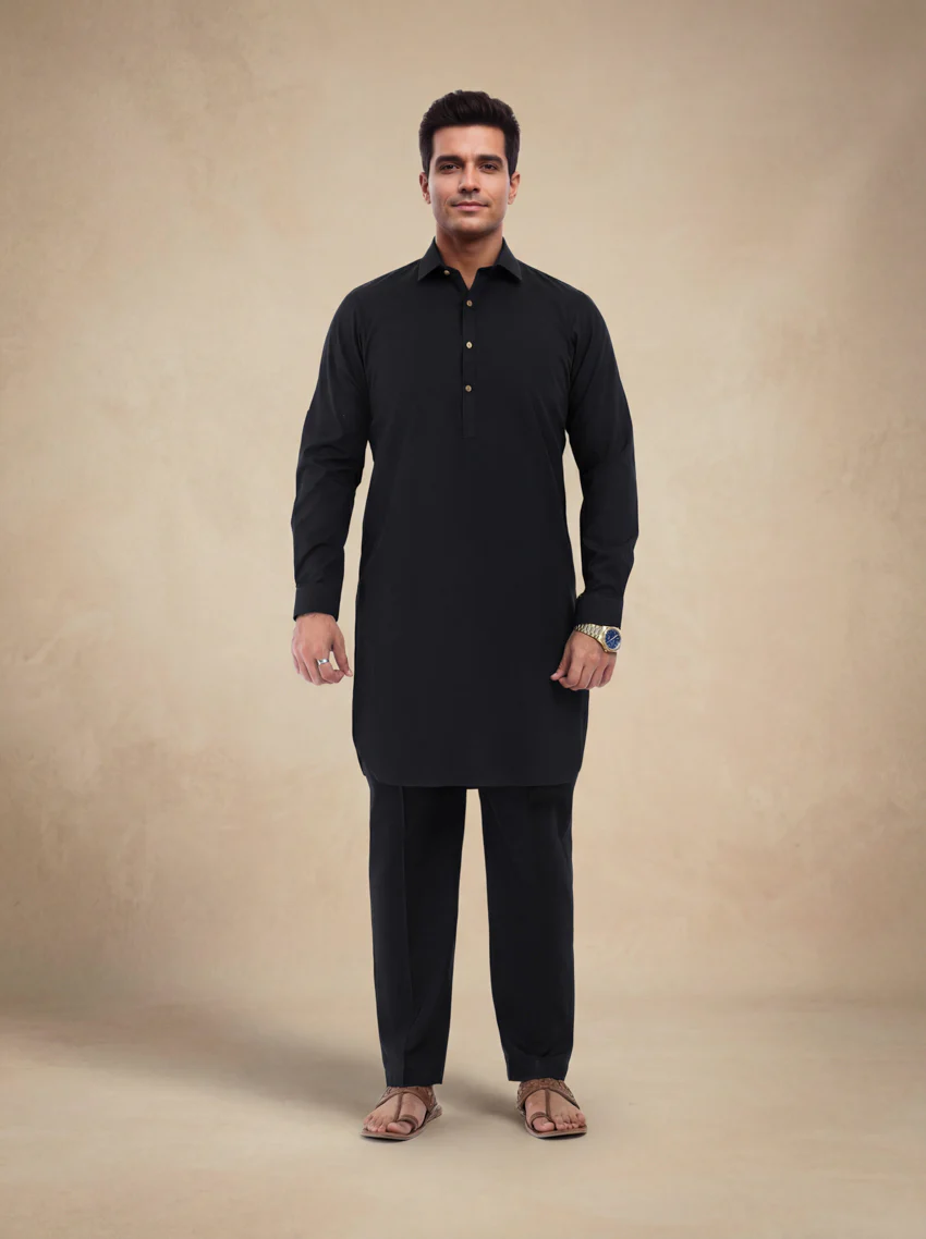 Black-Cotton-Kurta Trouser - (MP2PSBW25ADN27)