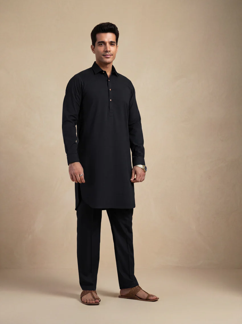 Black-Cotton-Kurta Trouser - (MP2PSBW25ADN27) - Image 4
