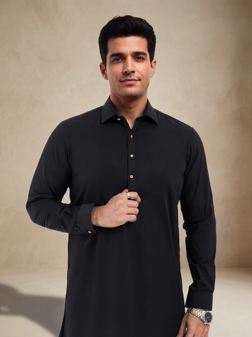 Black-Cotton-Kurta Trouser - (MP2PSBW25ADN27) - Image 5