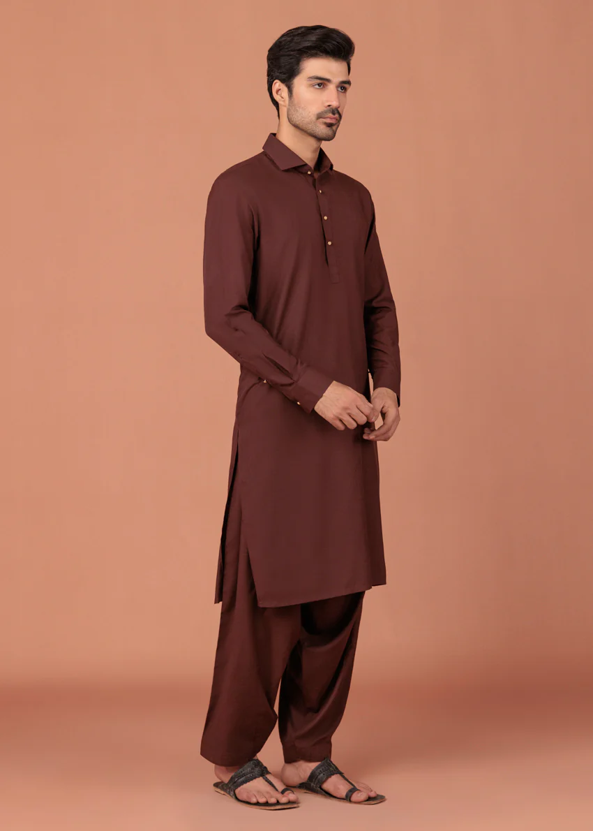 R-Brown-Blended-Shalwar Suit - (MP2PSBW25ADN8) - Image 11