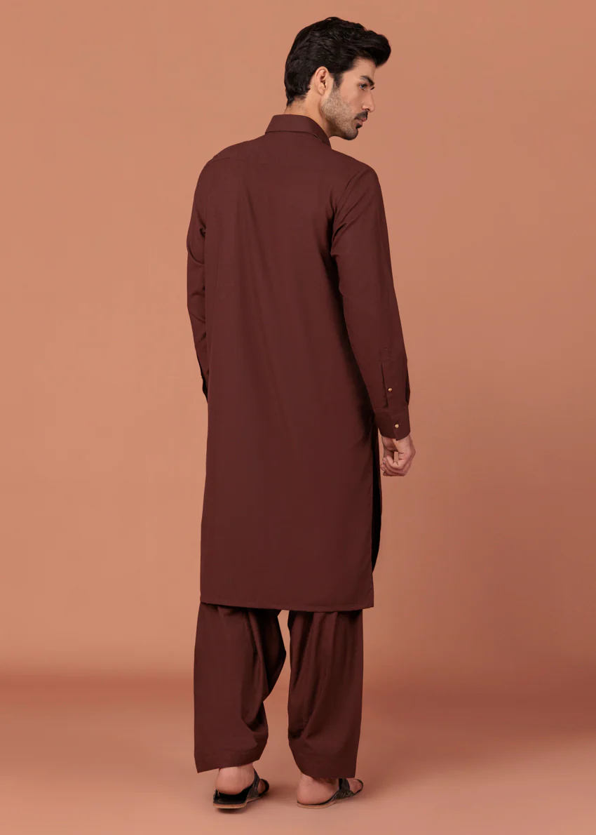 R-Brown-Blended-Shalwar Suit - (MP2PSBW25ADN8) - Image 8