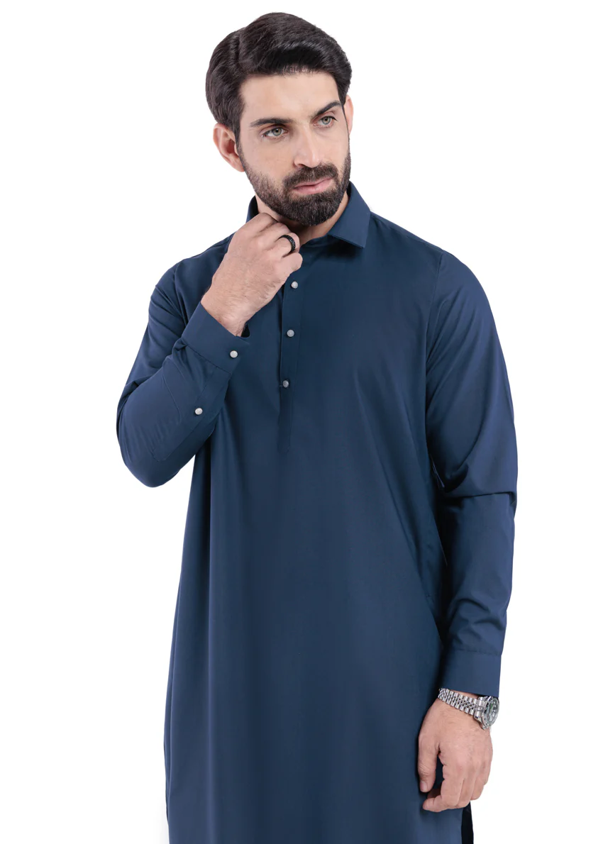 Navy-Blended-Shalwar Suit - (MP2PSBW25ADN9) - Image 5