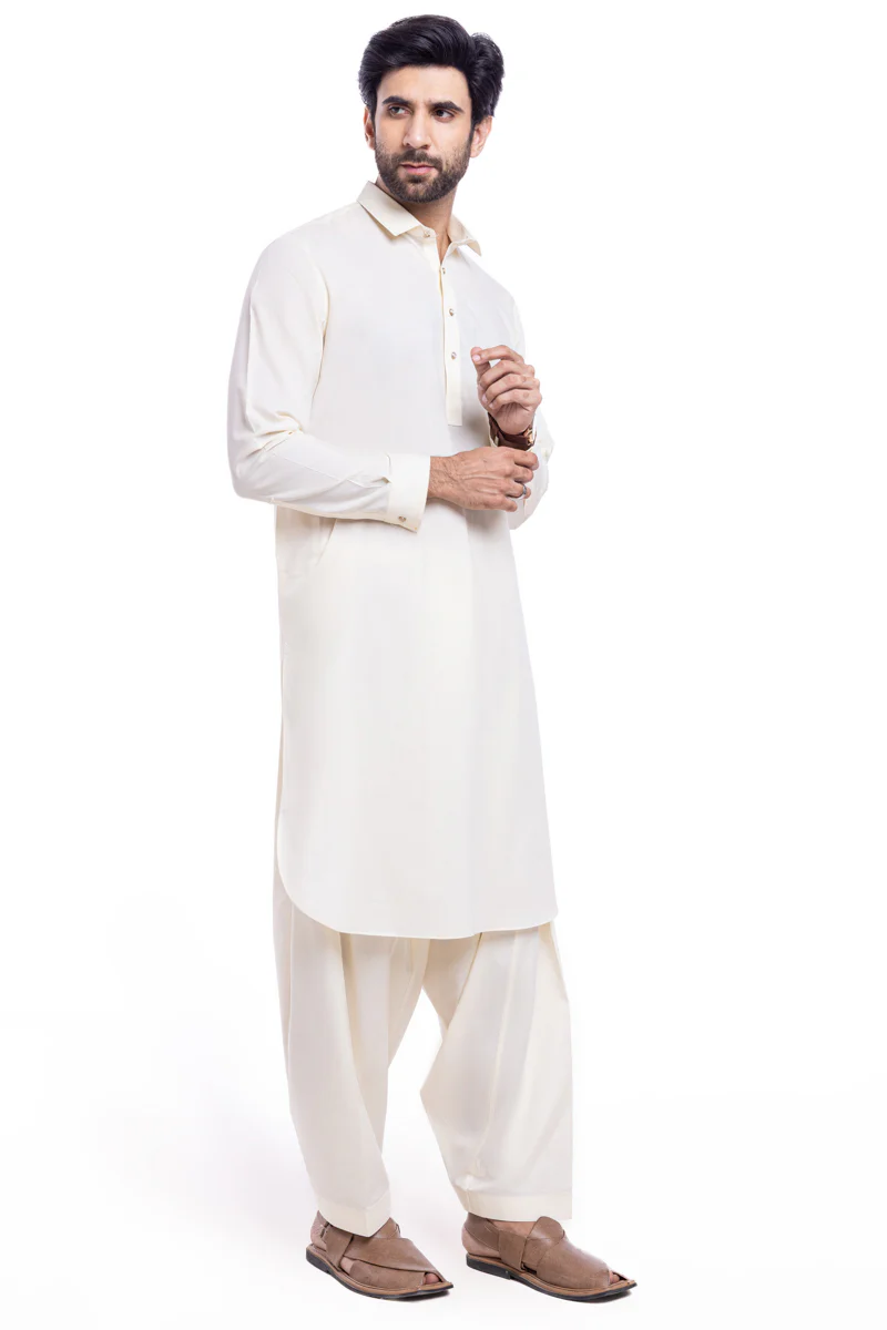 Cream-Blended-Shalwar Suit - (MP2PSBW25BM10N7) - Image 4