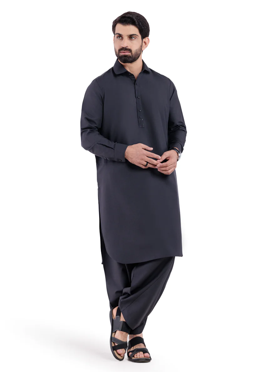 Charcoal-Blended-Shalwar Suit - (MP2PSBW25BM11D1) - Image 3