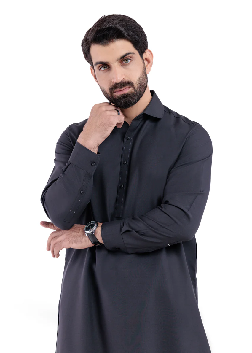 Charcoal-Blended-Shalwar Suit - (MP2PSBW25BM11D1) - Image 4