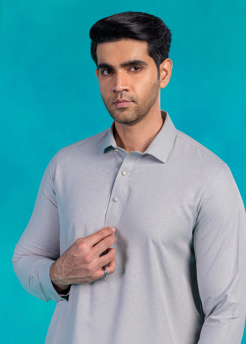L-Grey-Blended-Shalwar Suit - (MP2PSBW25BM11D7) - Image 3