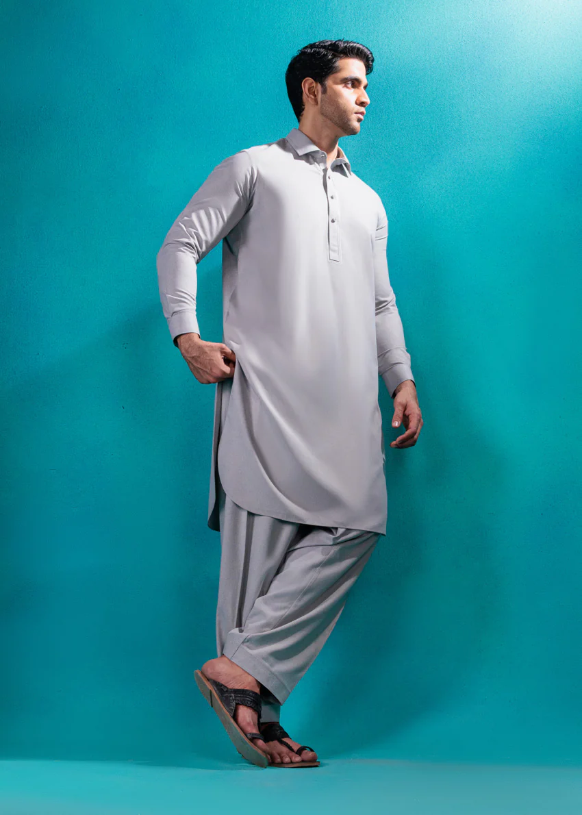 L-Grey-Blended-Shalwar Suit - (MP2PSBW25BM11D7) - Image 6