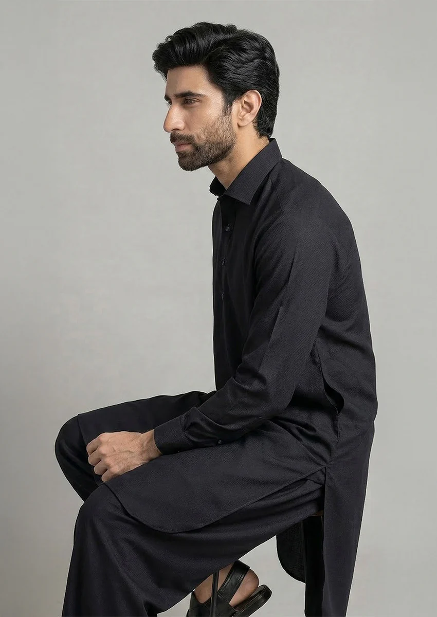 Black-Blended-Shalwar Suit - (MP2PSBW25BM1J3) - Image 4
