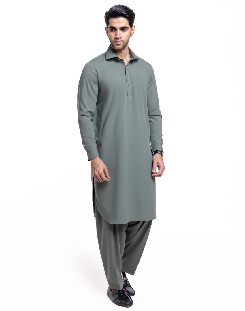 D-Green-Blended-Shalwar Suit - (MP2PSBW25BM9O1) - Image 6