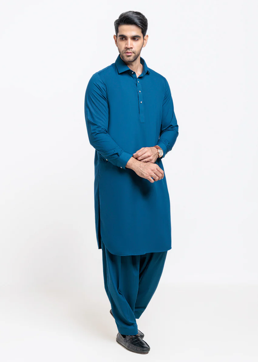 Blue-Blended-Shalwar Suit - (MP2PSBW25BM9O2) - Image 6