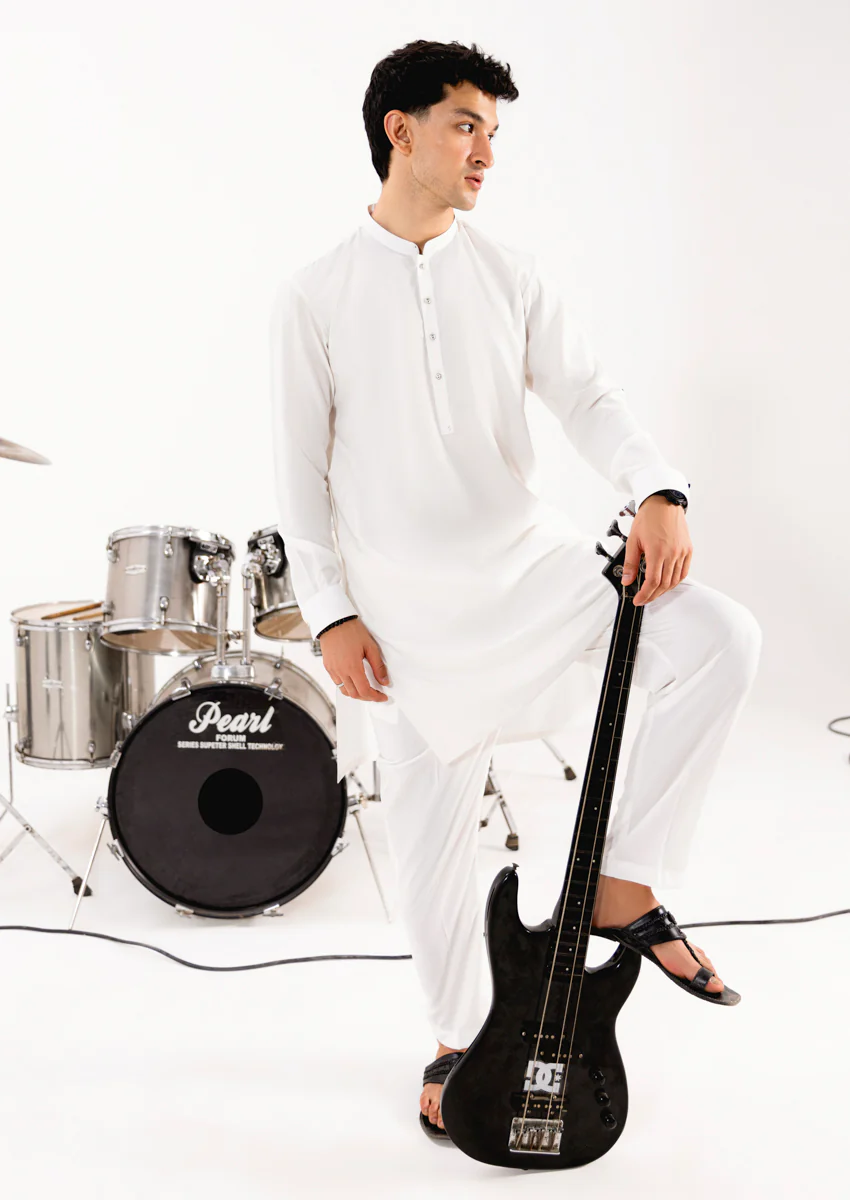 White-Blended-Kurta Trouser - (MPS25KPS2041) - Image 4