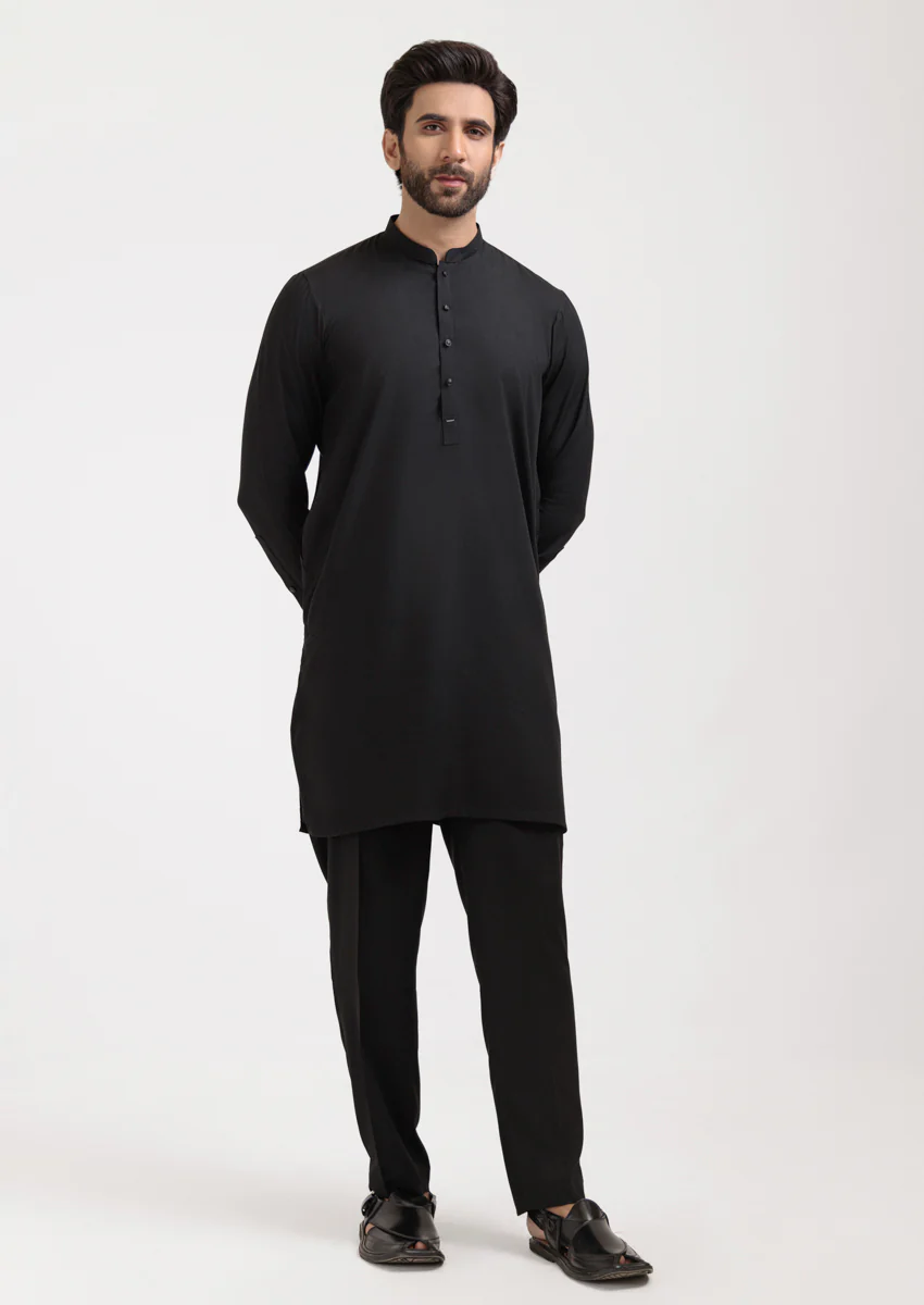 Black-Blended-Kurta Trouser - (MPS25KPS2042) - Image 4