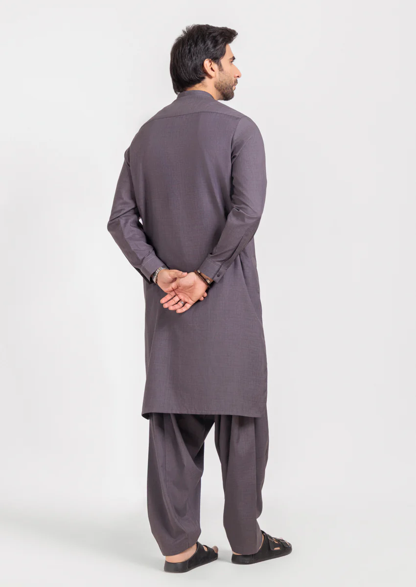 D-Grey-Blended-Kurta Shalwar - (MPS25KSE2064) - Image 2