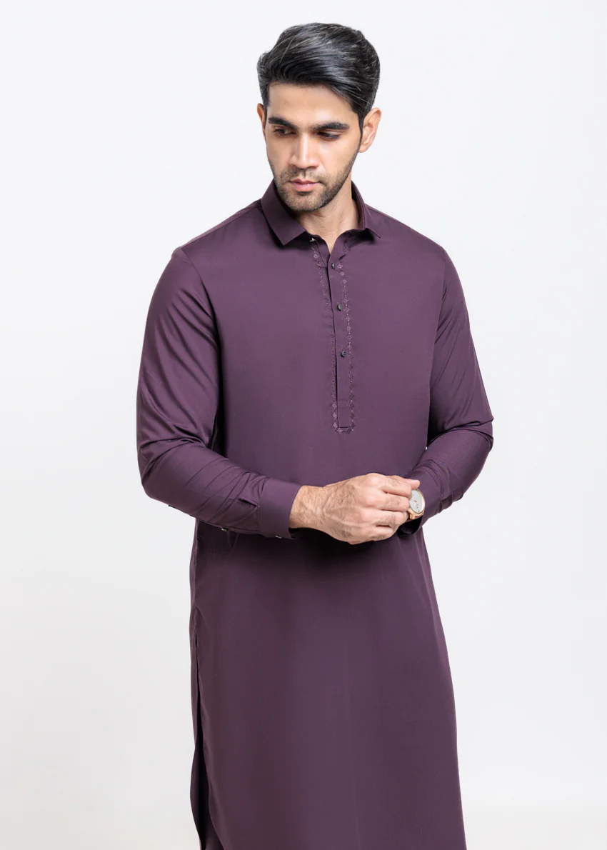 Violet-Blended-Shalwar Suit - (MPS25SSE2048) - Image 4