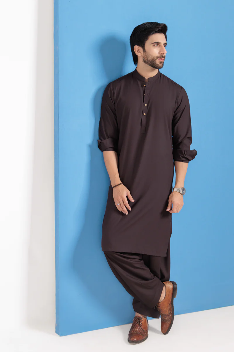 D-Brown-Blended-Shalwar Suit - (MPS25SSE2050) - Image 5