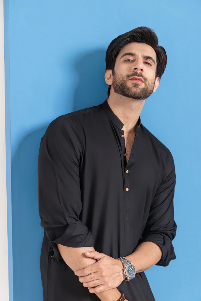Black-Blended-Shalwar Suit - (MPS25SSE2053) - Image 5