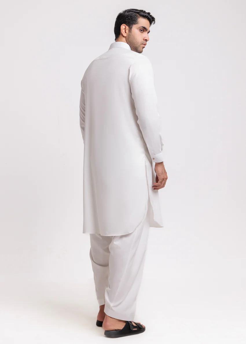 White-Blended-Shalwar Suit - (MPS25SSE2054) - Image 2