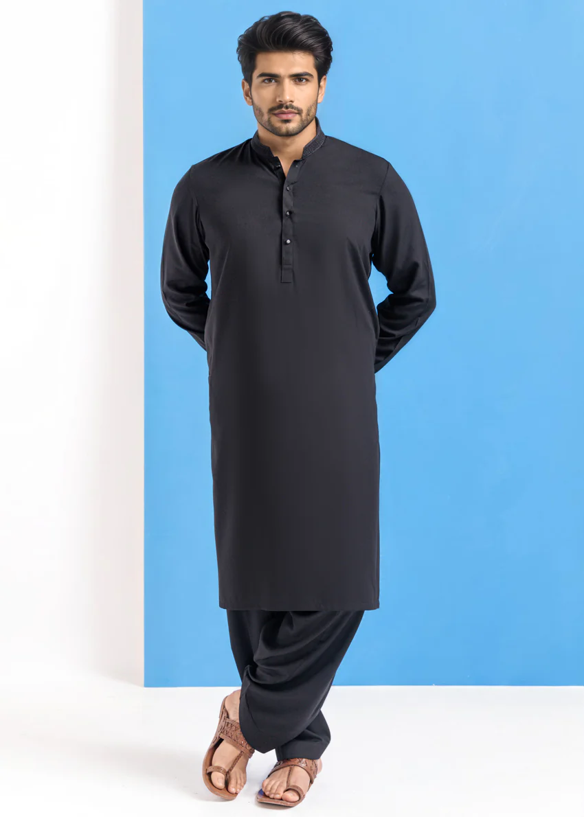 Black-Blended-Shalwar Suit - (MPS25SSE2055) - Image 3
