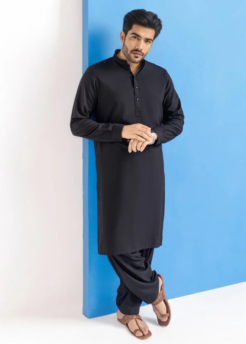 Black-Blended-Shalwar Suit - (MPS25SSE2055) - Image 4