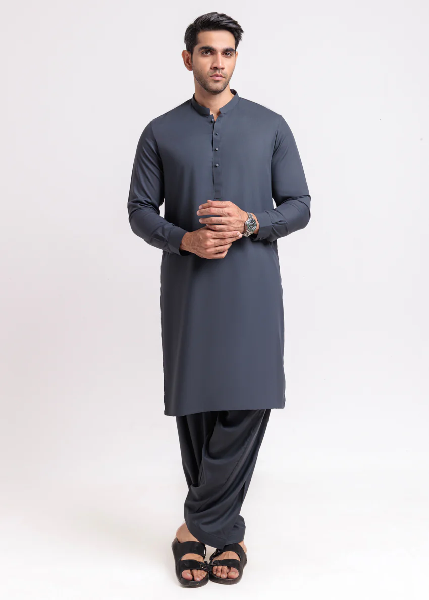 Grey-Blended-Shalwar Suit - (MPS25SSE2070) - Image 3