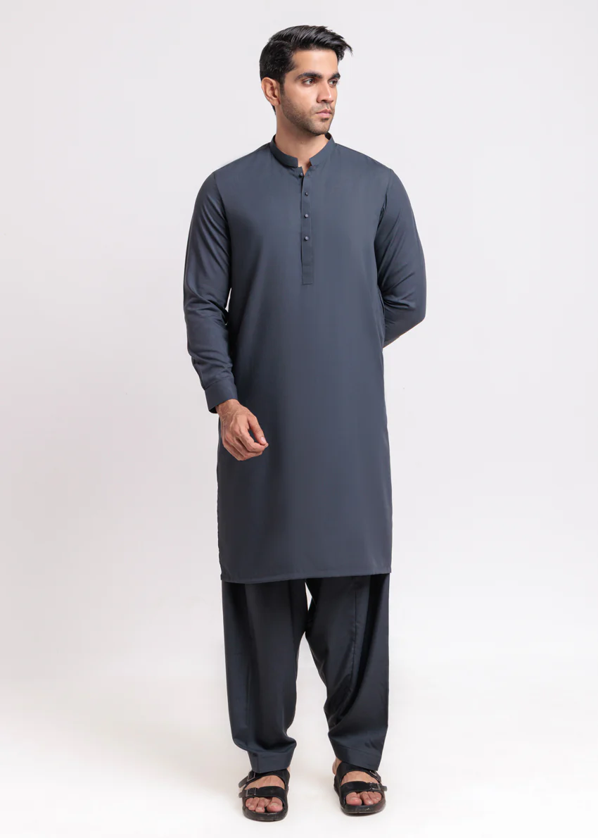 Grey-Blended-Shalwar Suit - (MPS25SSE2070) - Image 5