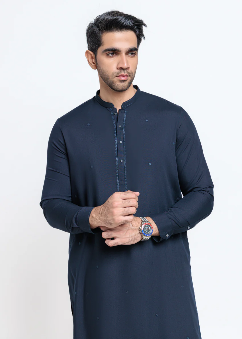 D-Navy-Blended-Shalwar Suit - (MPS25SSE2071) - Image 5