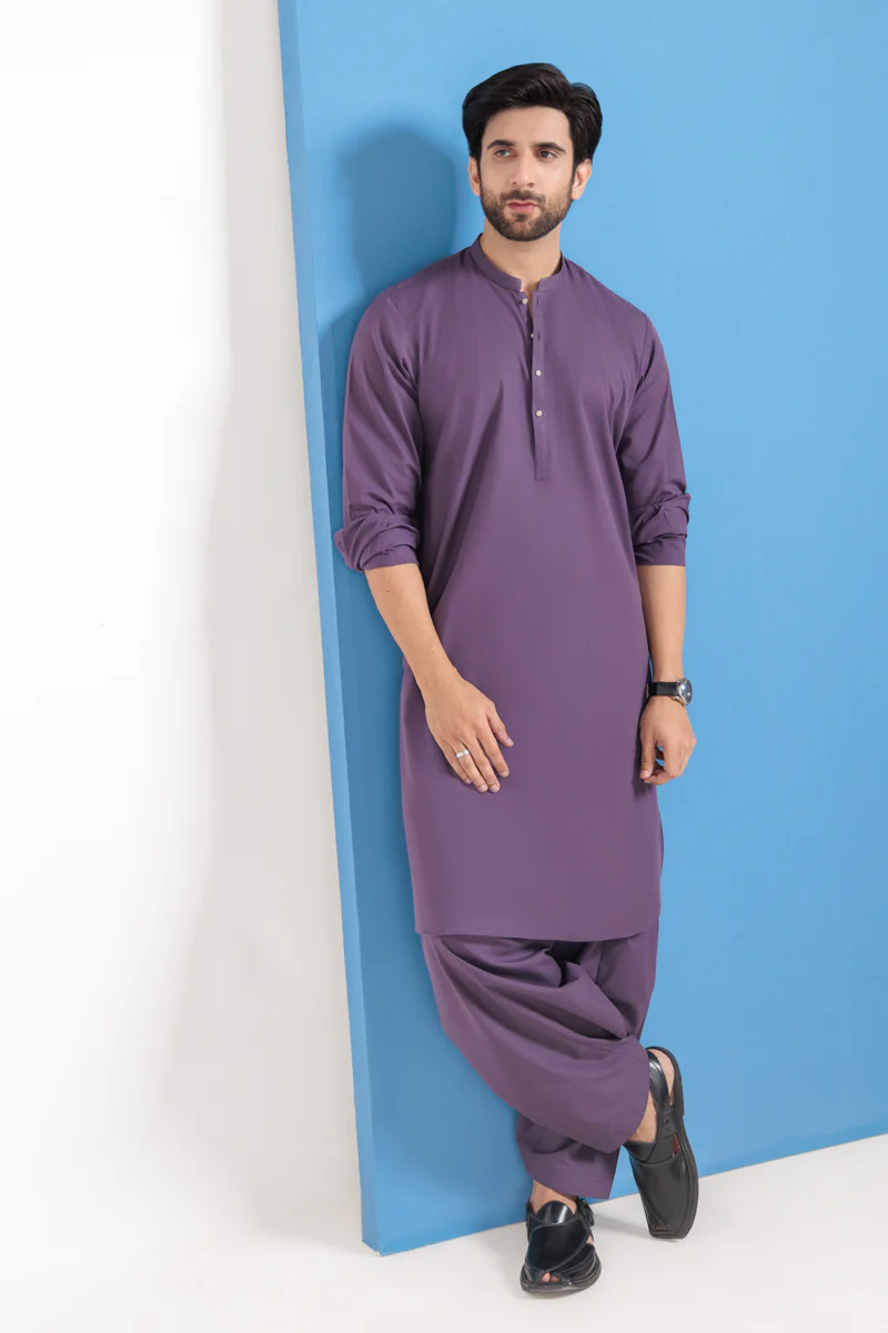 Purple-Blended-Shalwar Suit - (MPS25SSS2020) - Image 4