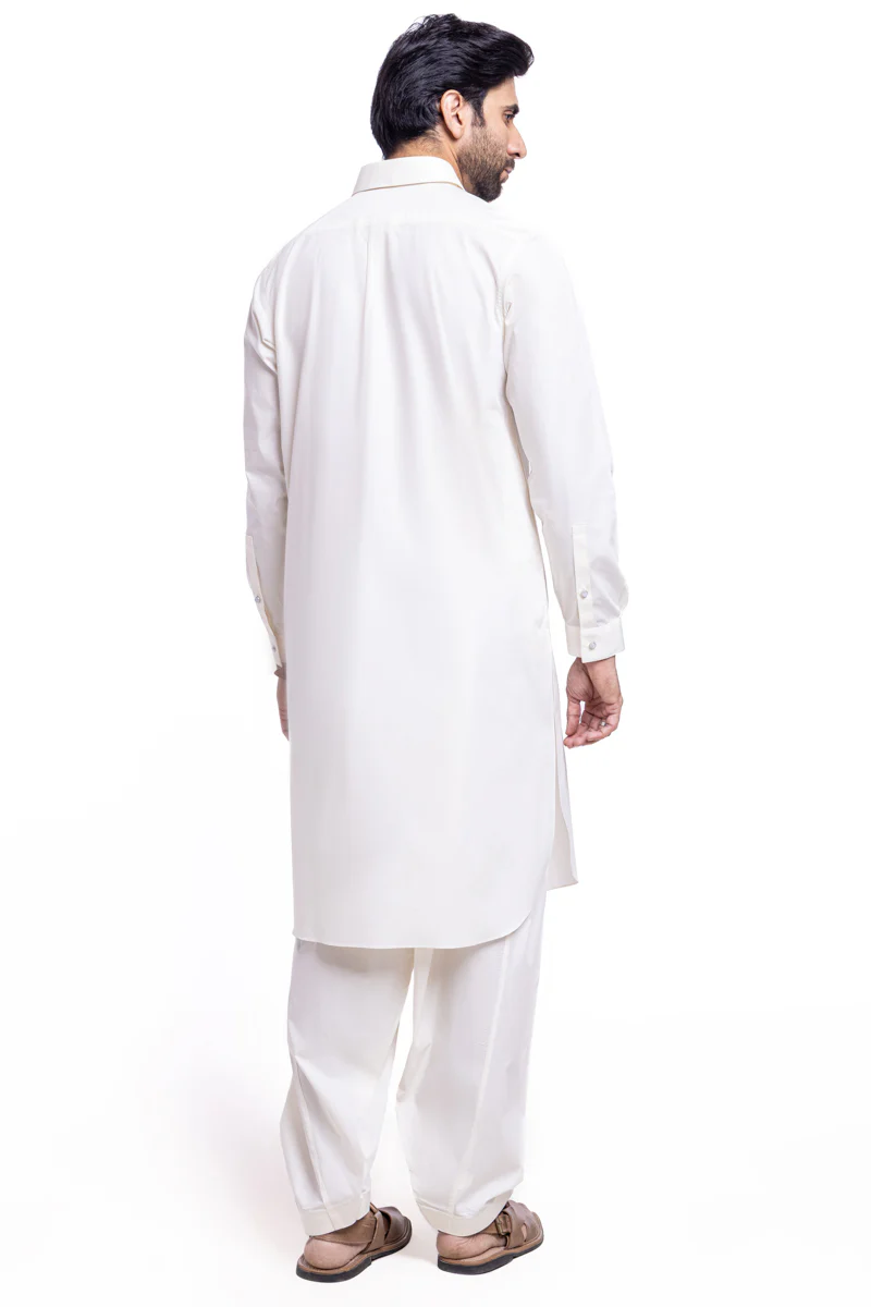 O-White-Cotton-Shalwar Suit - (MPS25SSS2044) - Image 2