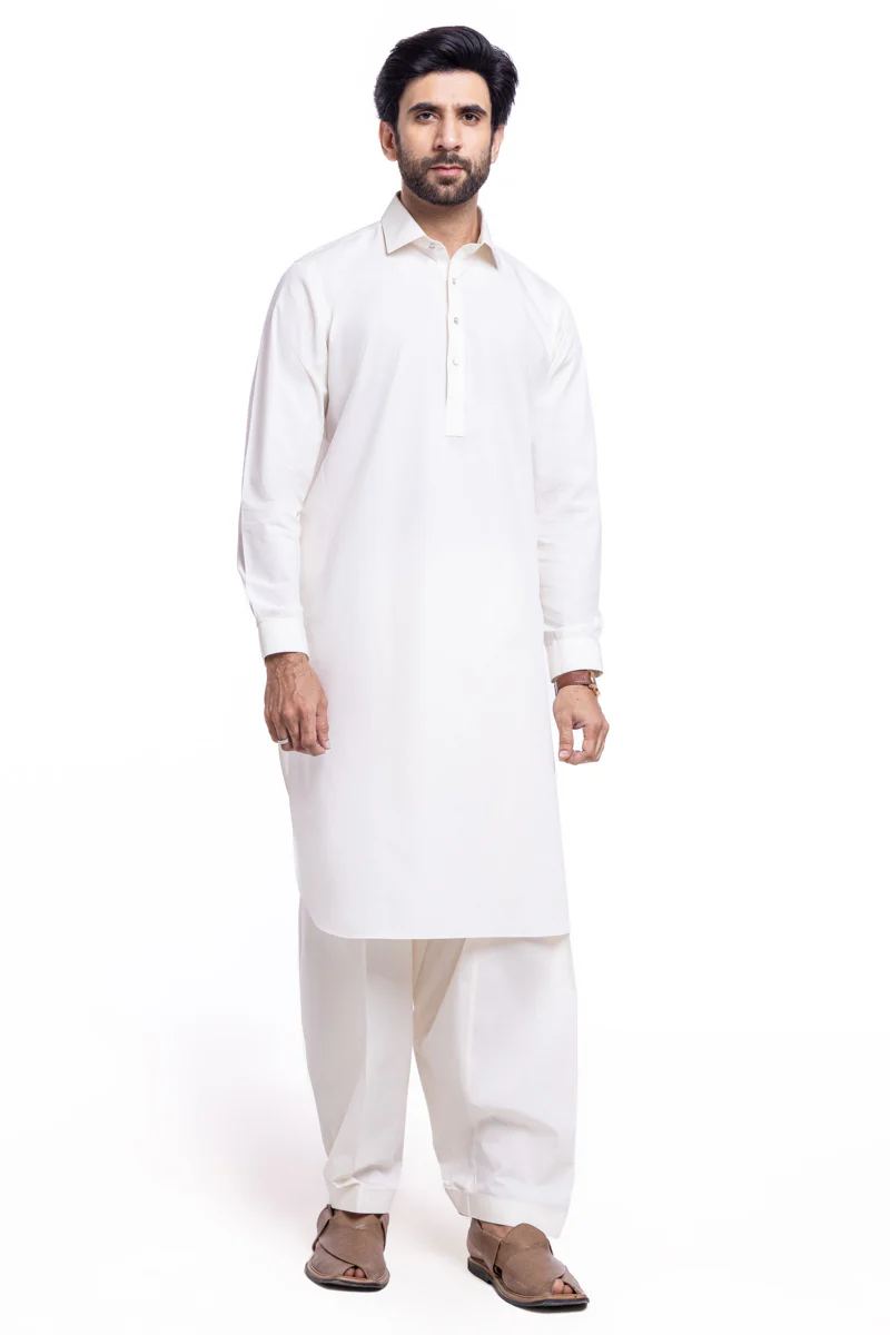 O-White-Cotton-Shalwar Suit - (MPS25SSS2044) - Image 4