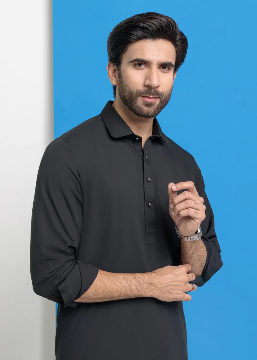 Black-Blended-Shalwar Suit - (MPS25SSS2048) - Image 8
