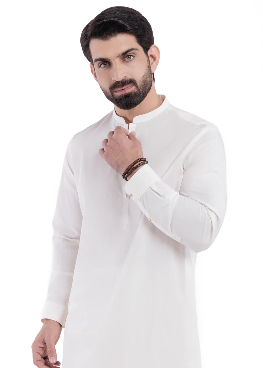 O-White-Cotton-Shalwar Suit - (MPS25SSS2054) - Image 4