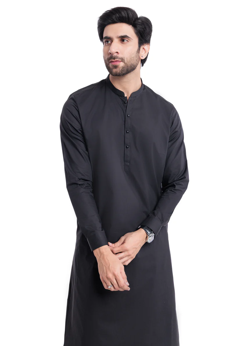 Black-Cotton-Shalwar Suit - (MPS25SSS2056) - Image 4