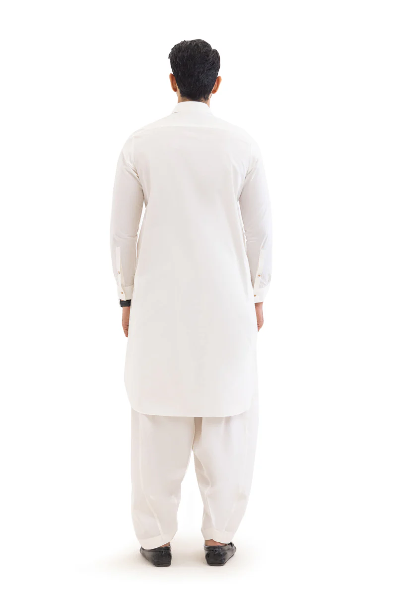 O-White-Cotton-Shalwar Suit - (MPS25SSS2063) - Image 2