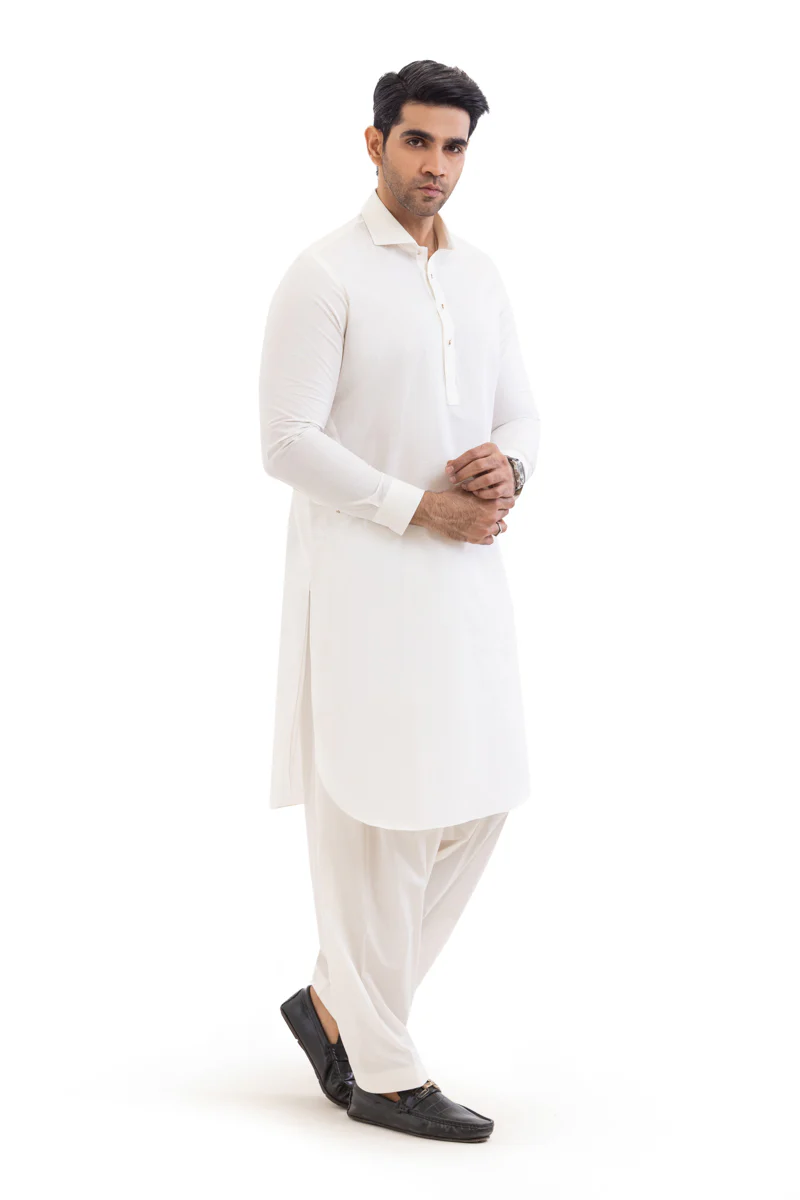 O-White-Cotton-Shalwar Suit - (MPS25SSS2063) - Image 5
