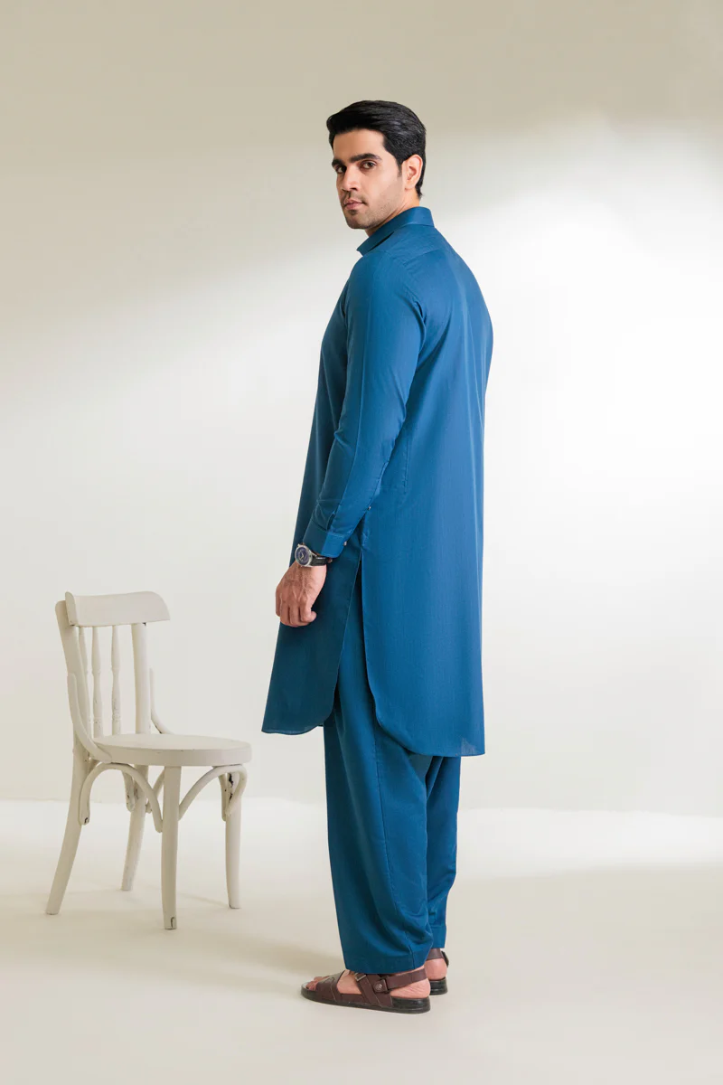 Navy-Blended-Shalwar Suit - (MPS25SSS2067) - Image 8