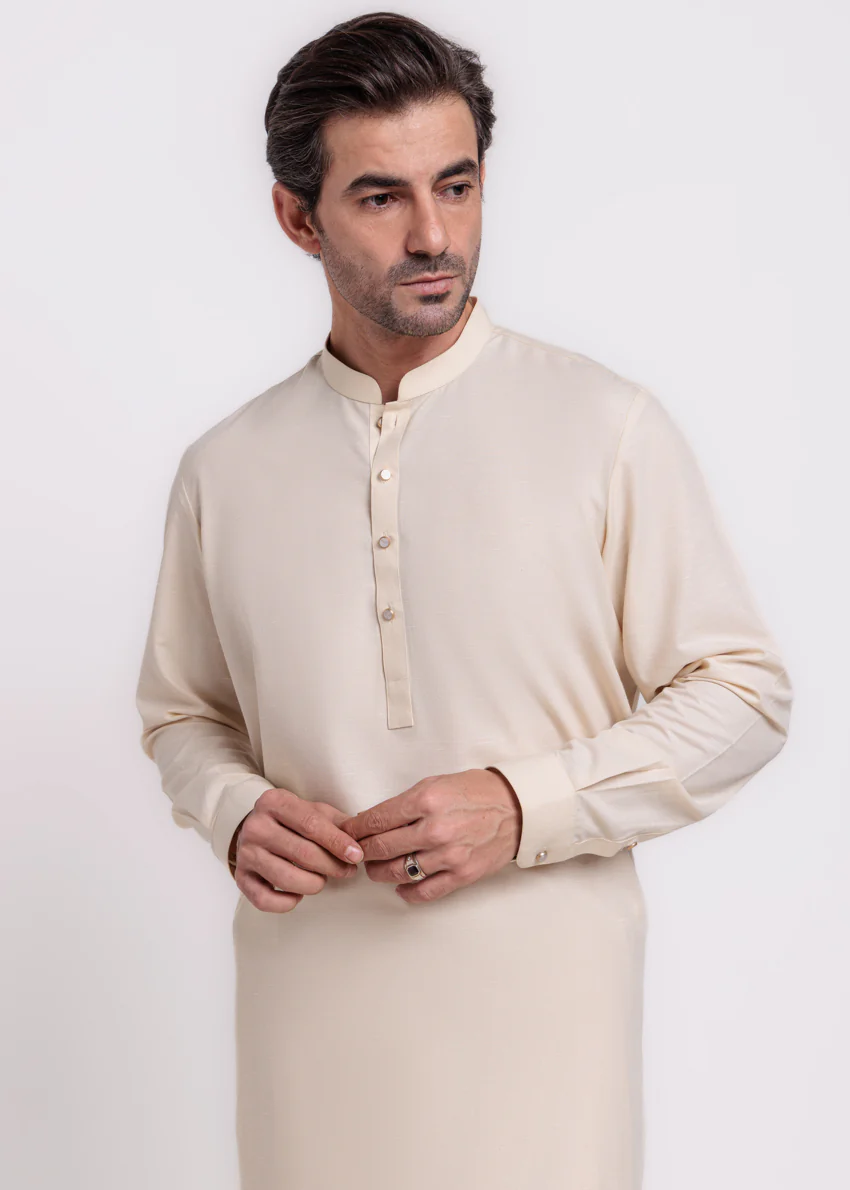 Cream-Blended-Shalwar Suit - (MPS25SSS2070) - Image 5