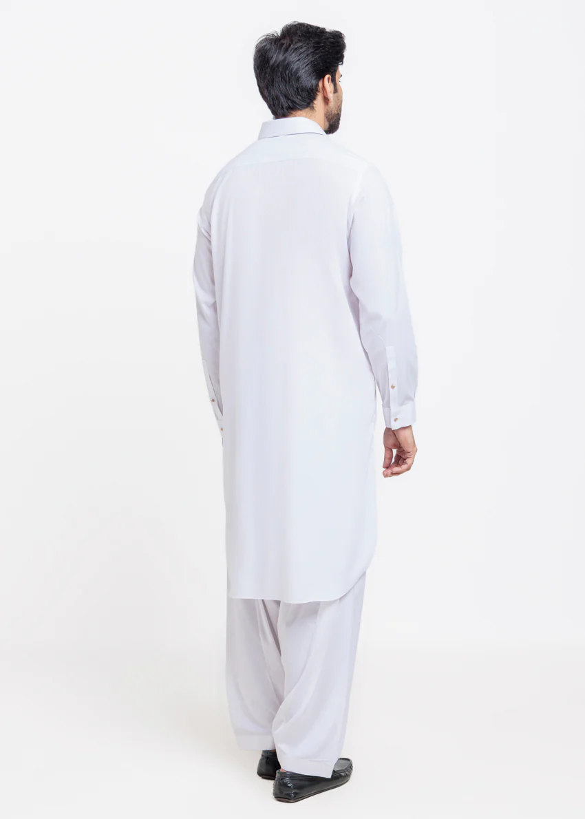 White-Blended-Shalwar Suit - (MPS25SSS2074) - Image 2