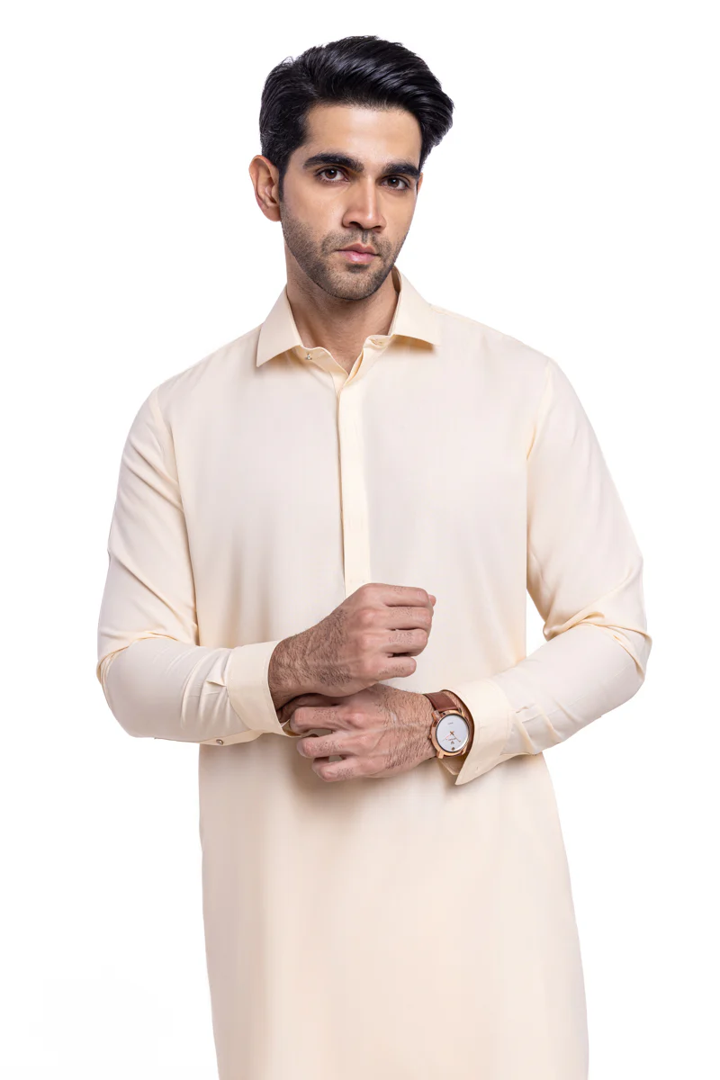 Cream-Blended-Shalwar Suit - (MPS25SSS2075) - Image 5