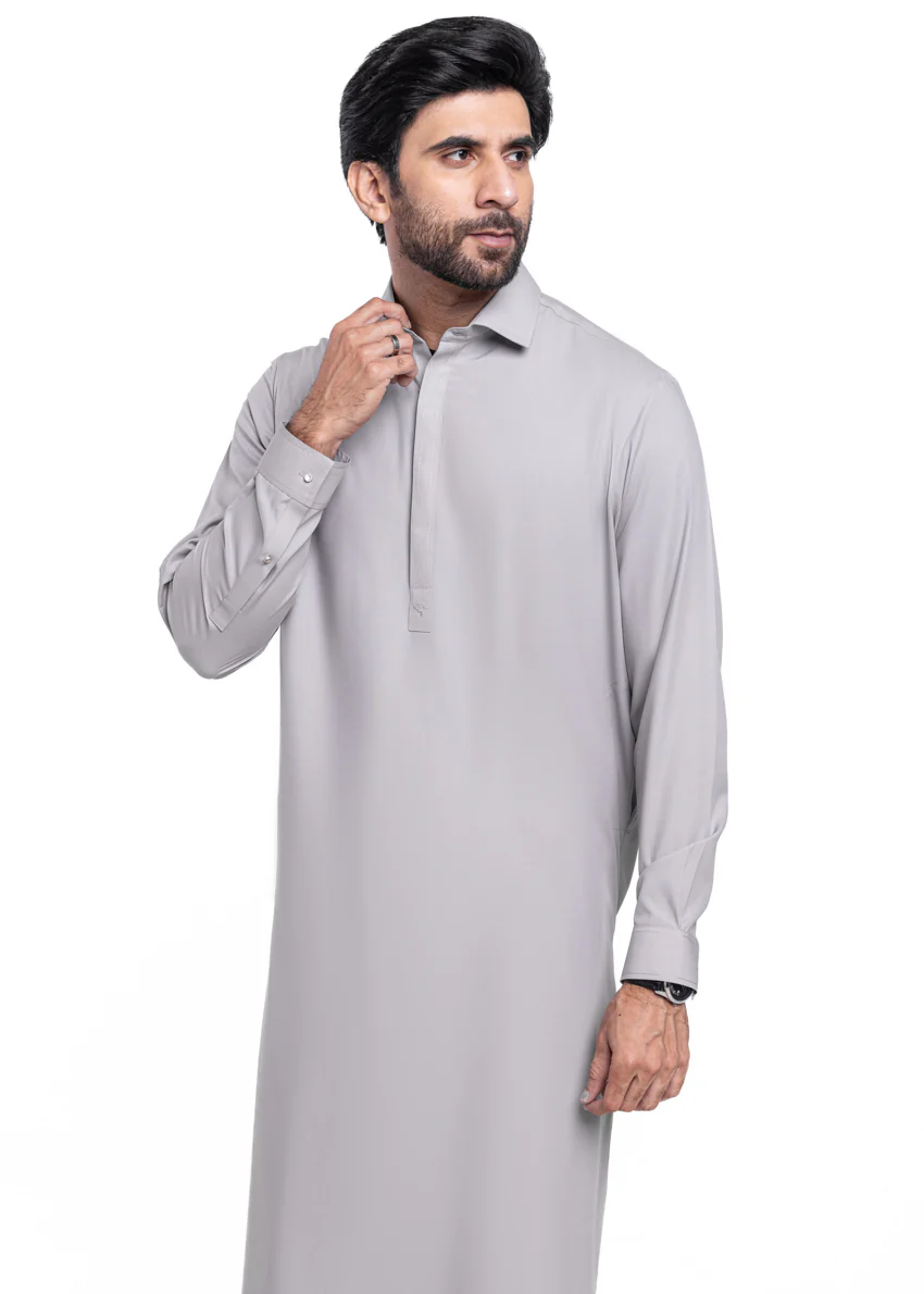 Grey-Blended-Shalwar Suit - (MPS25SSS2076) - Image 5