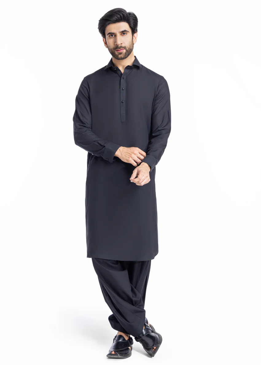 Black-Blended-Shalwar Suit - (MPS25SSS2087) - Image 4
