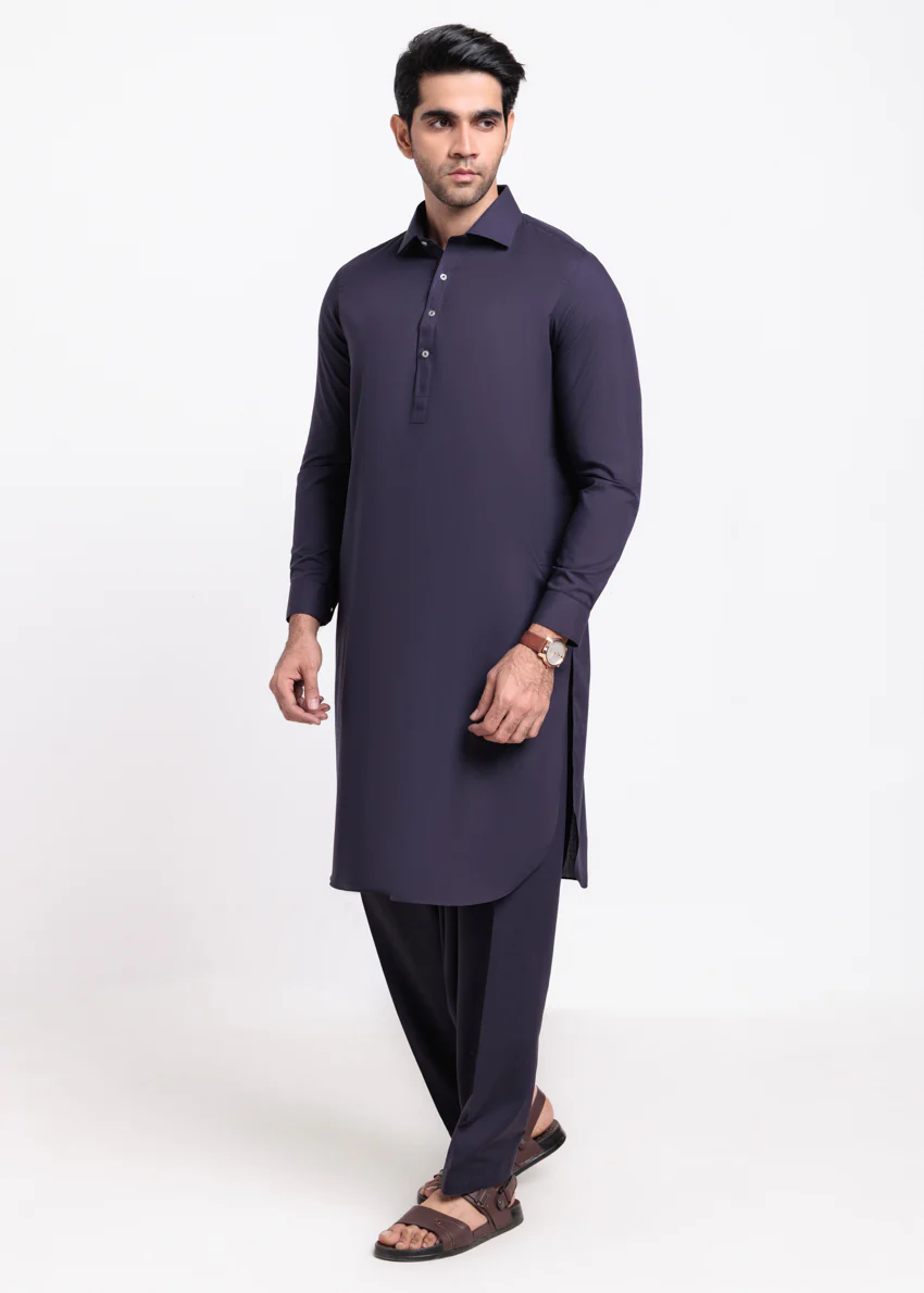Purple-Blended-Shalwar Suit - (MPS25SSS2089) - Image 3