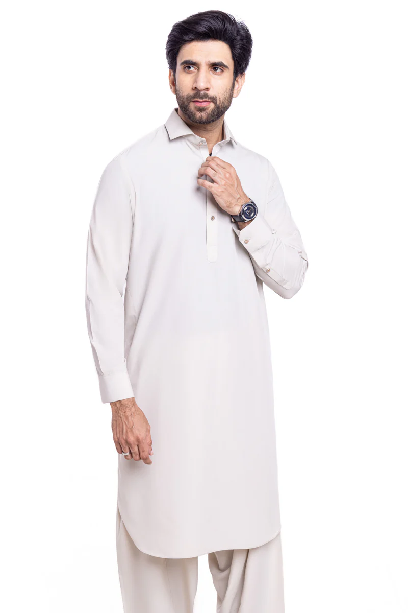 Beige-Blended-Shalwar Suit - (MPS25SSS2090) - Image 5