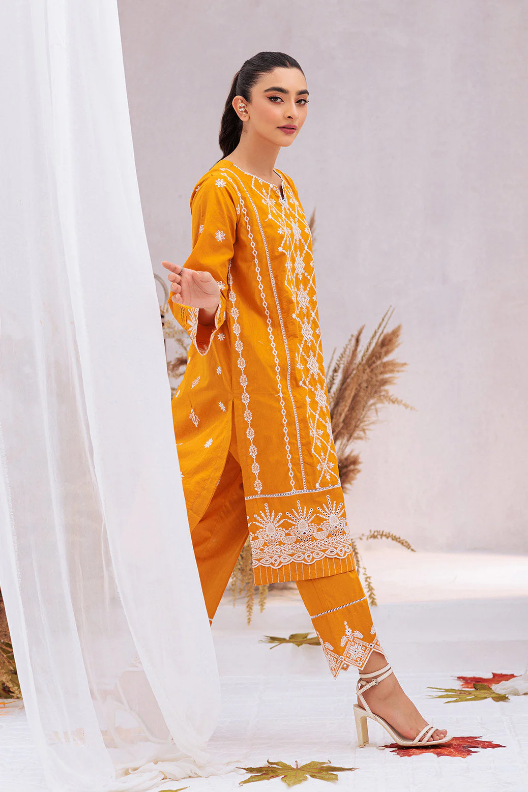 MUSTARD-CAMBRIC-2 PIECE (BSHS232P04) - Image 4