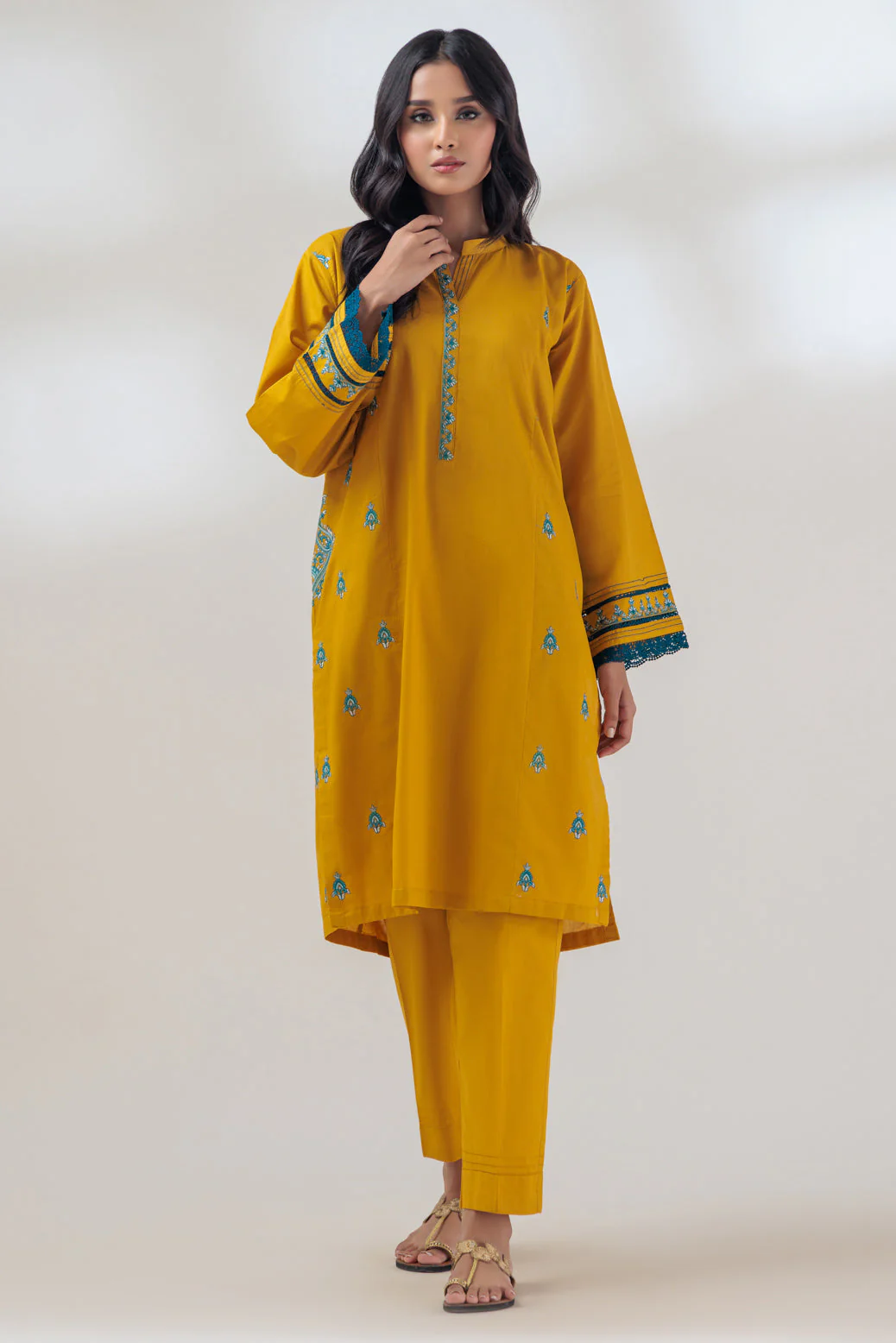 MUSTARD-CAMBRIC-2 PIECE (SRLS232P64) - Image 4