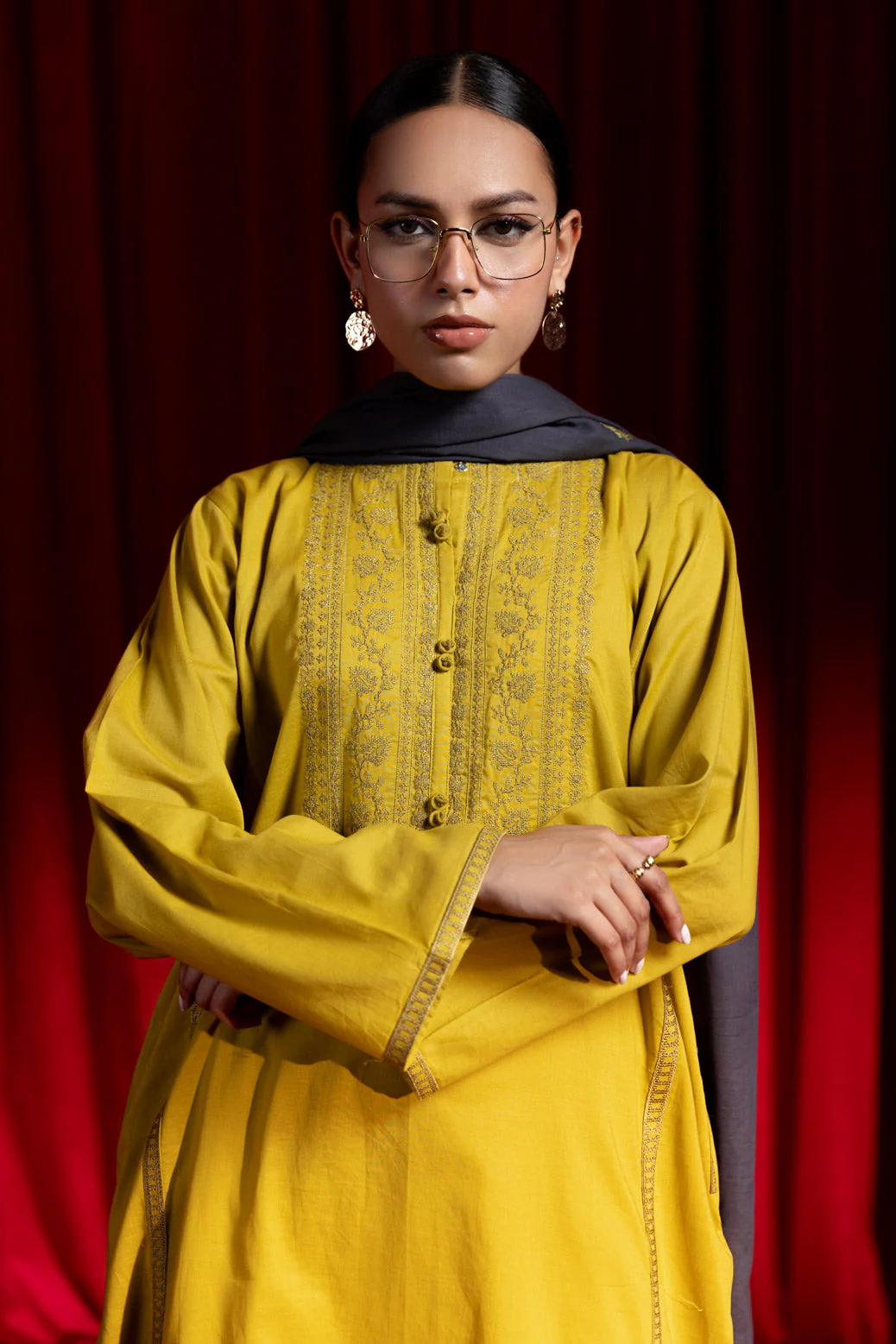 MUSTARD-CAMBRIC-3 PIECE (PWS2243P02) - Image 3