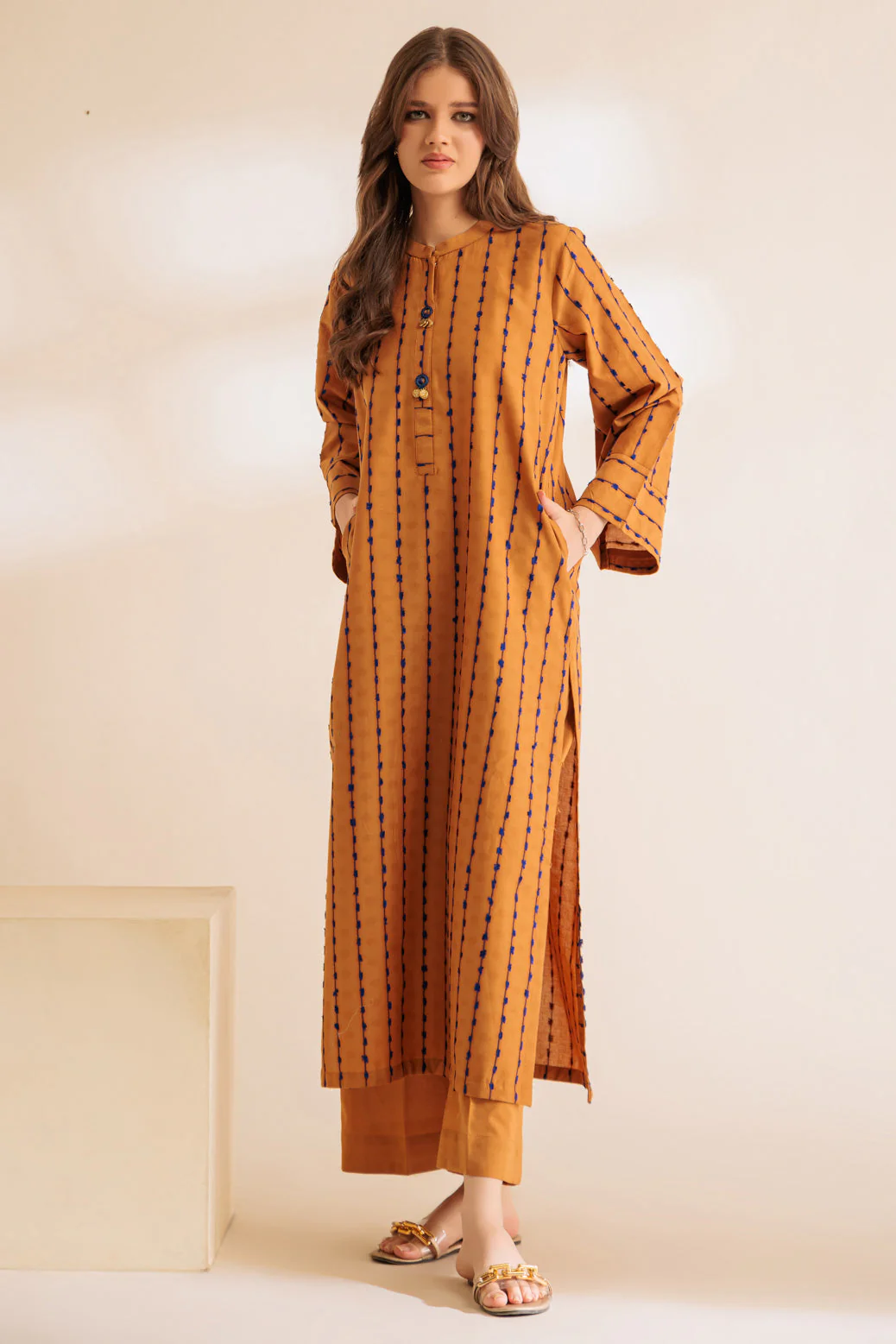 MUSTARD-JACQUARD-2 PIECE (SS6242P18) - Image 4